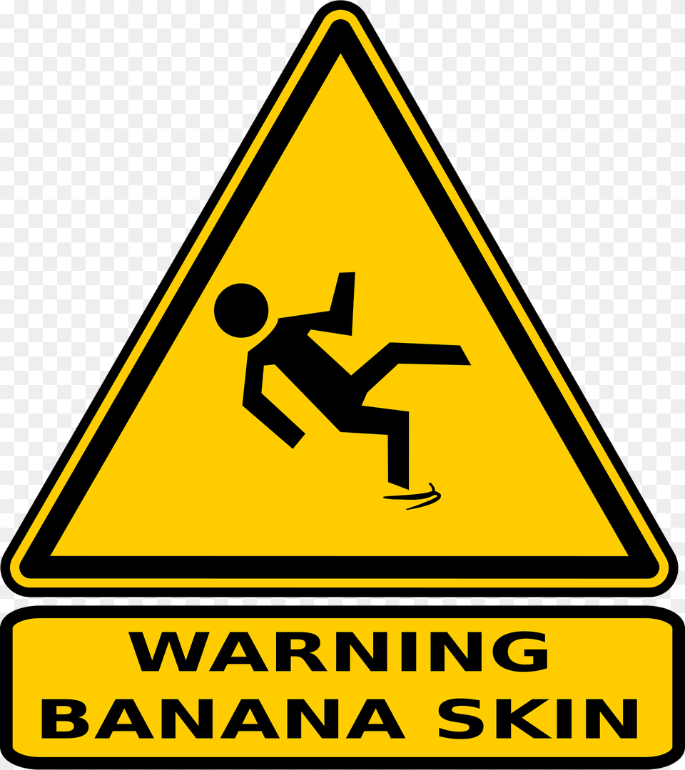 Caution Banana Skin Clipart, Sign, Symbol, Road Sign Free Transparent Png