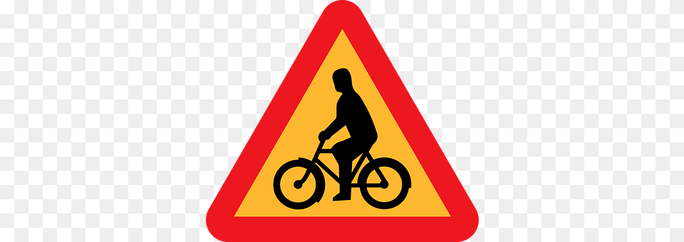 Caution Bicyclist Symbol, Sign, Adult, Male Png Image