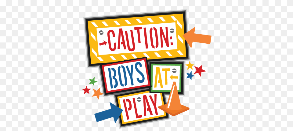 Caution Boys At Play Title Svg Scrapbook Cut File Cute Boy Scrapbook Clip Art, Scoreboard, License Plate, Transportation, Vehicle Png Image