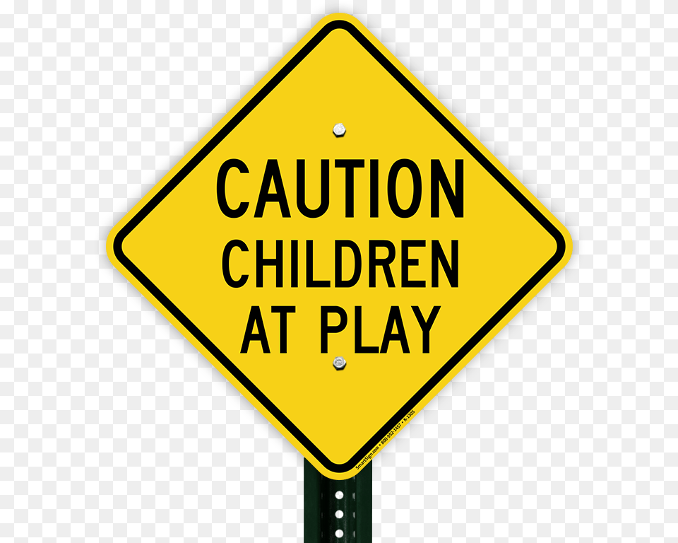 Caution Children At Play Aluminum Property Sign Turn Around Dont Drown, Symbol, Road Sign Png Image