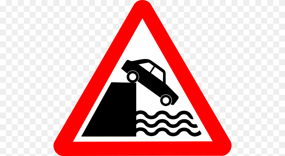 Caution Cliff Water Clip Art, Sign, Symbol, Road Sign, Dynamite Free Transparent Png