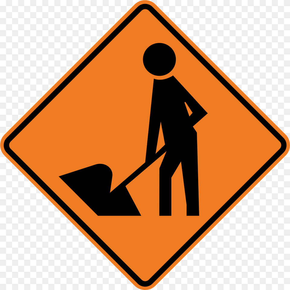 Caution Clipart Road Work Sign Road Signs Meanings Orange, Symbol, Adult, Male, Man Png Image
