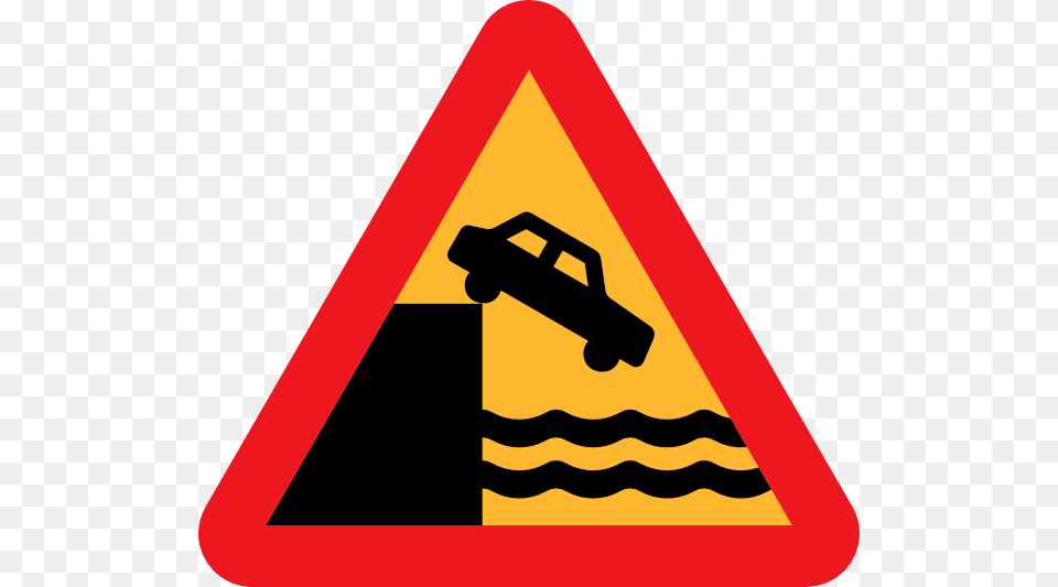 Caution Dont Drive Over A Cliff Into The Ocean Clip Art, Sign, Symbol, Road Sign, Dynamite Png