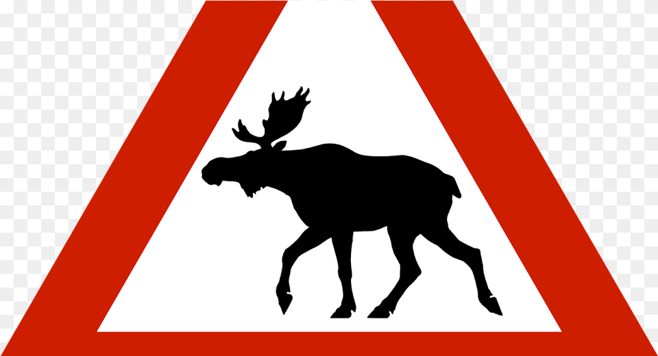 Caution Elks Norway Magnet, Sign, Symbol, Animal, Antelope Png Image