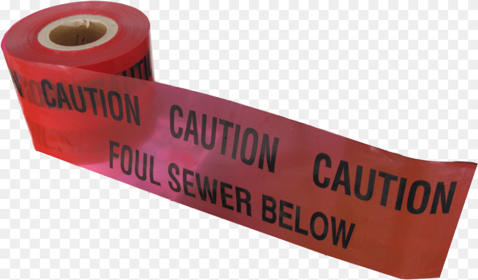 Caution Foul Sewer Below Tape 365m X 150mm Label, Plastic Wrap Png Image