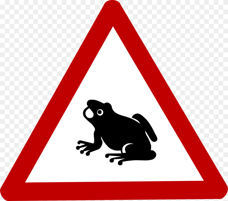 Caution Frog Sign Clipart, Symbol, Road Sign Free Png Download