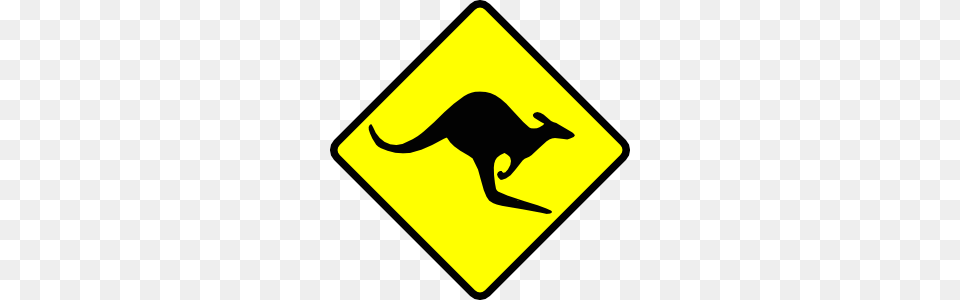 Caution Kangaroo Clip Art, Sign, Symbol, Road Sign, Animal Free Png Download