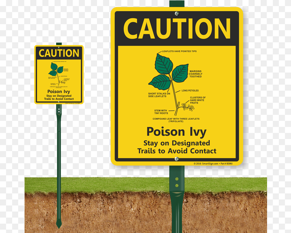 Caution Poison Ivy Stay On Trails Lawnboss Sign Not A Potty Sign, Advertisement, Poster, Plant, Leaf Free Png Download