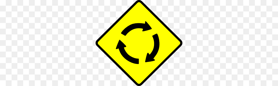 Caution Roundabout Clip Art, Sign, Symbol, Road Sign, Blackboard Png Image