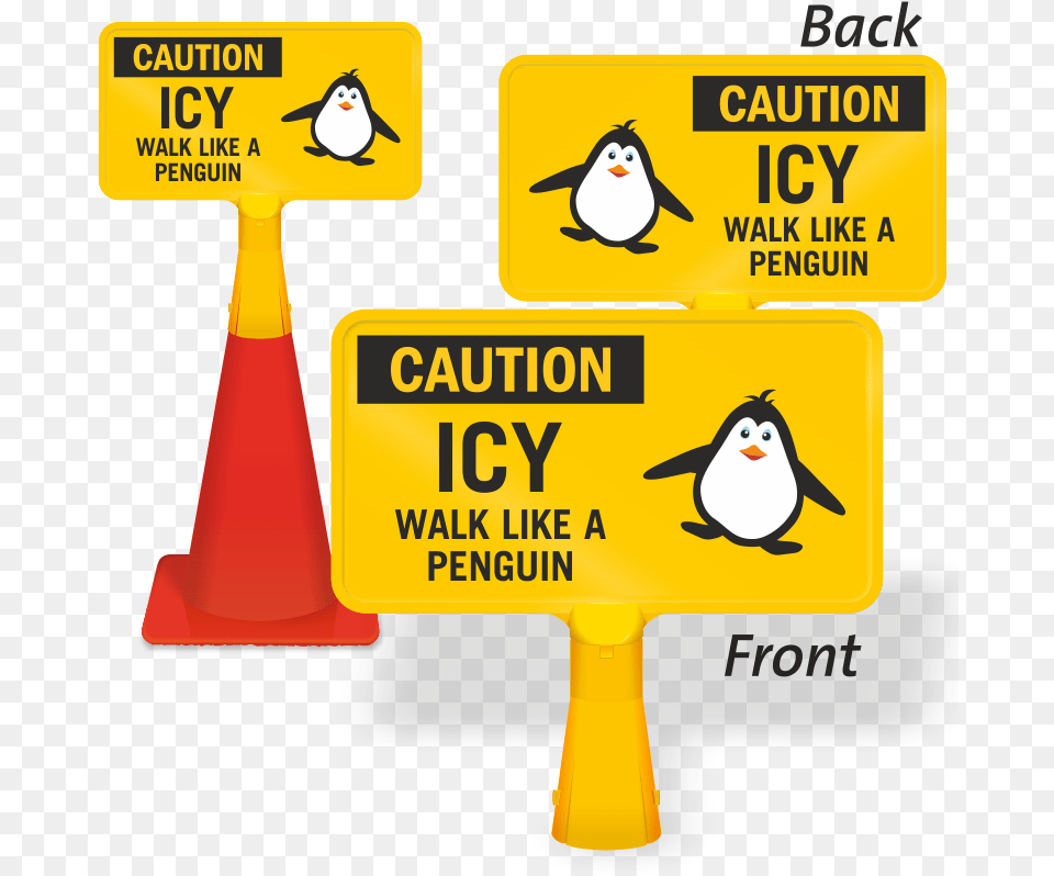 Caution Sign Icy Conditions, Animal, Bird, Penguin, Symbol Free Png