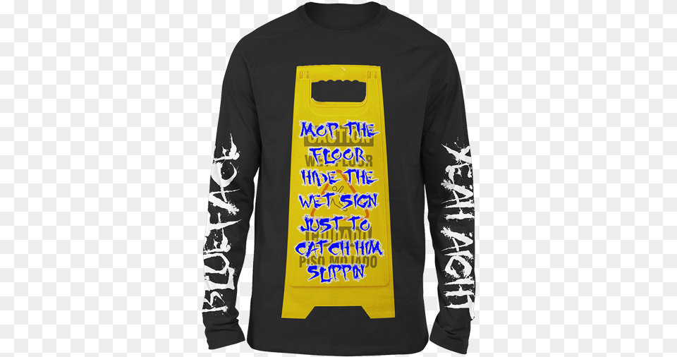 Caution Sign Long Sleeve Tee T Shirt, Clothing, Long Sleeve, T-shirt, Knitwear Free Transparent Png