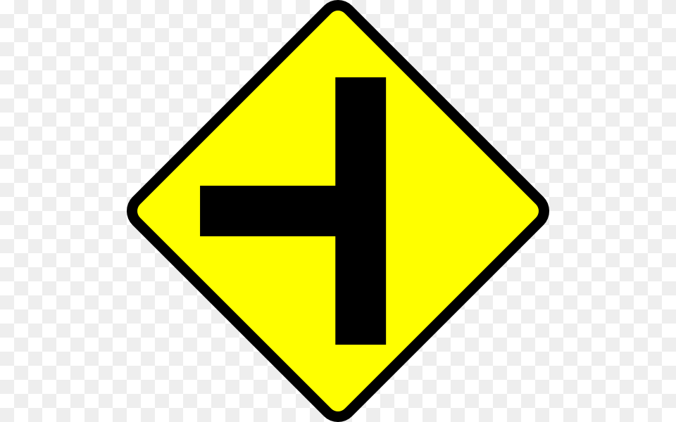 Caution T Junction Road Sign Clip Art, Road Sign, Symbol, Disk Png Image