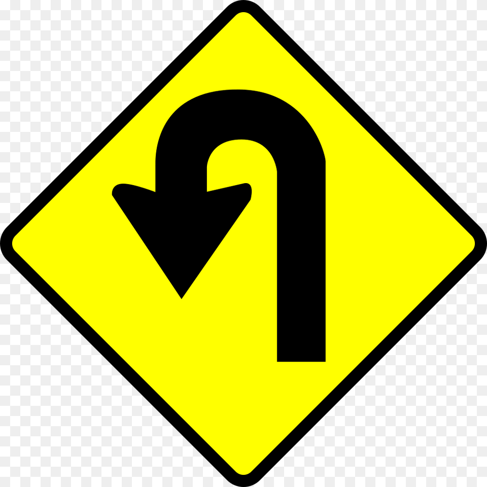 Caution U Turn Clipart U Turn Sign, Symbol, Road Sign Png