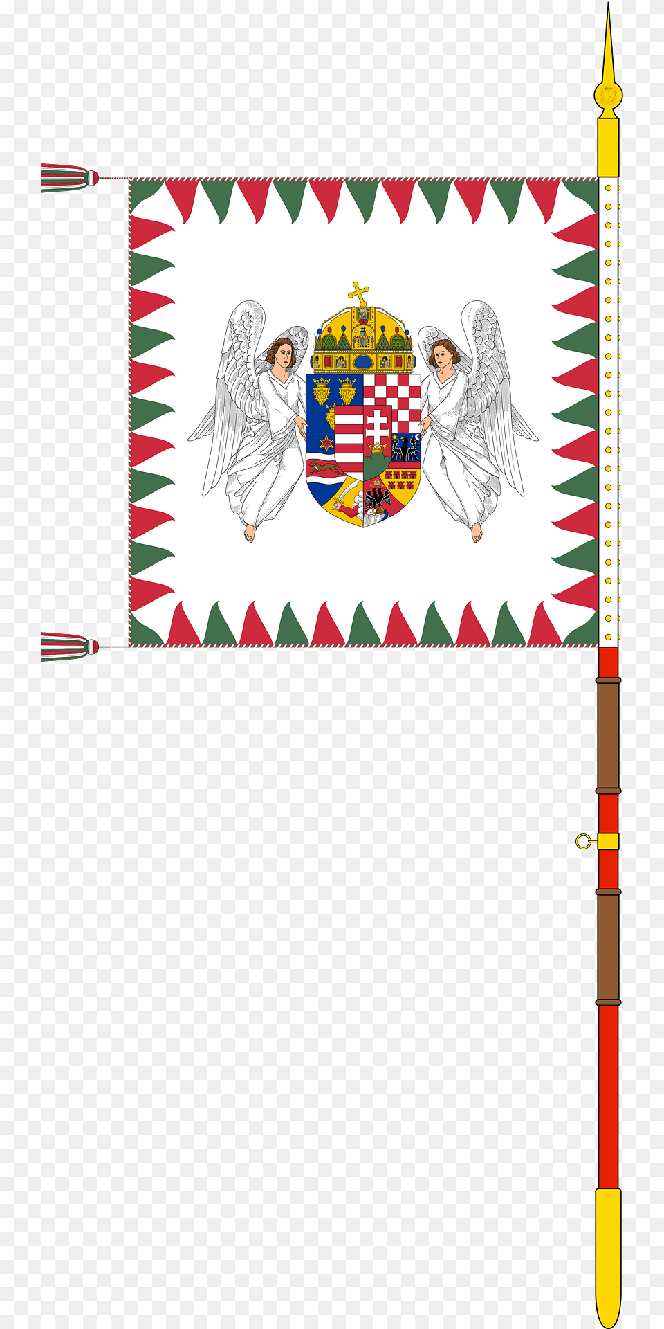 Cavalry Standard Of The Royal Hungarian Defence Forces 1939 1945 Reverse With Staff Clipart, Person, People, Face, Head Free Png Download