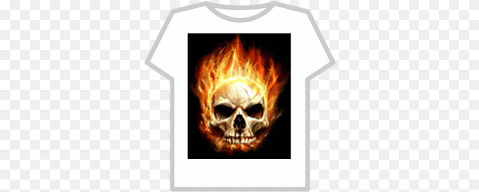 Caveira Pegando Fogo Roblox Imagens De Caveira Pegando Fogo, Clothing, T-shirt, Bonfire, Fire Png Image