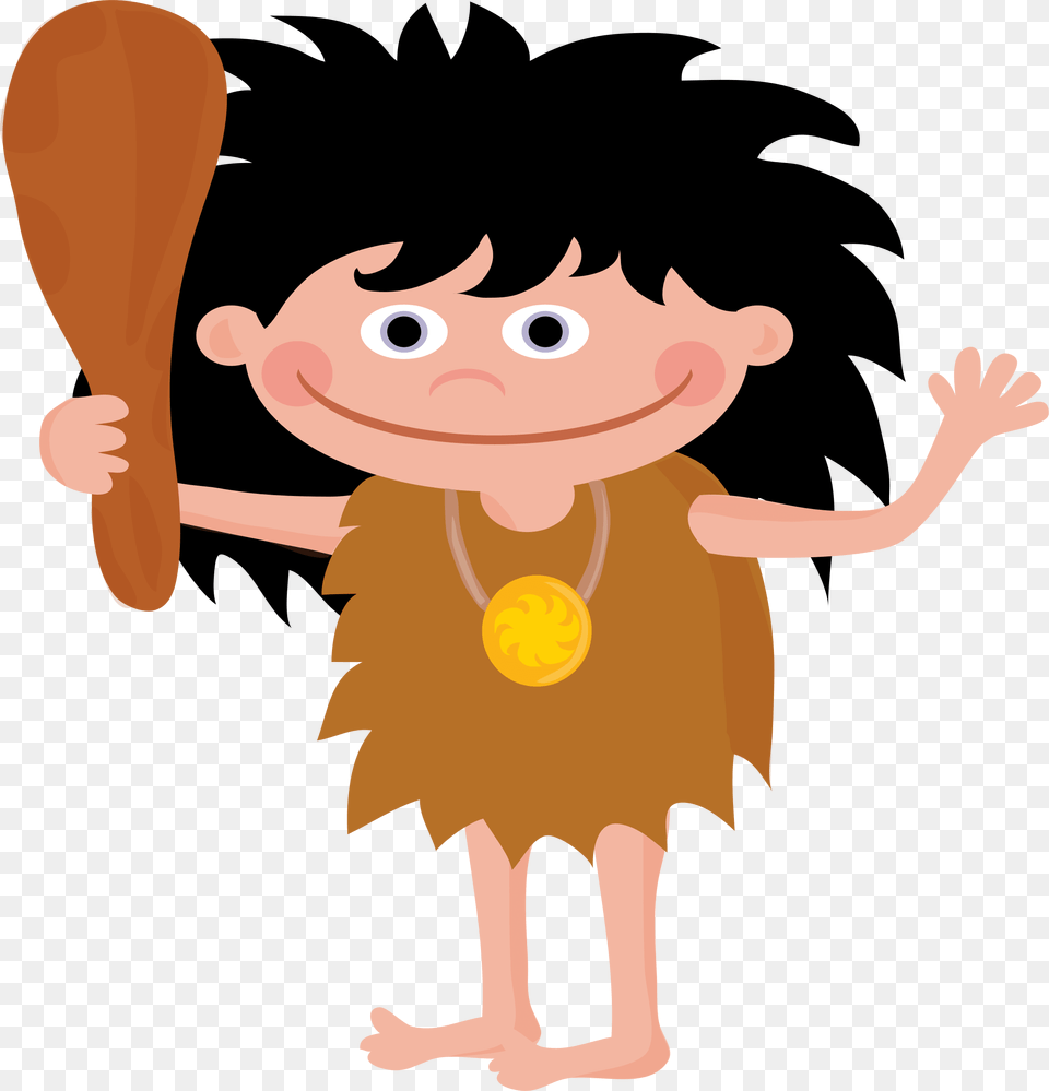 Caveman Clipart Neolithic Person Personatges Prehistorics, Baby, Cutlery, Spoon, People Png Image