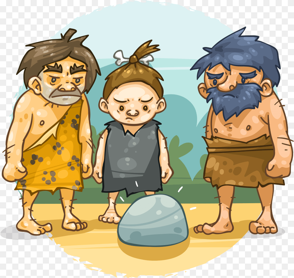 Caveman Looking At Rocks, Baby, Person, Face, Head Free Png