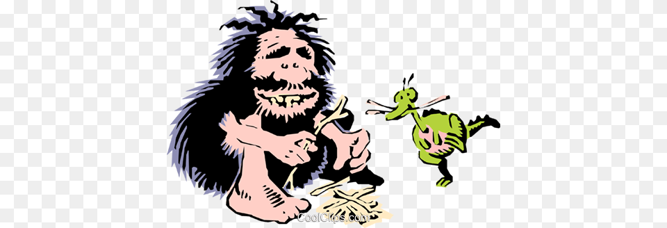 Caveman Preparing Fire Royalty Free Vector Clip Art Illustration, Baby, Person, Face, Head Png