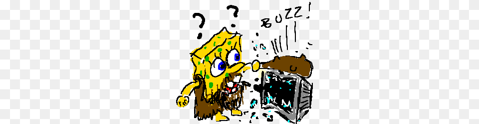 Caveman Spongebob No Understand Tv Hit W Club Drawing, Art, Painting, Bulldozer, Machine Png Image