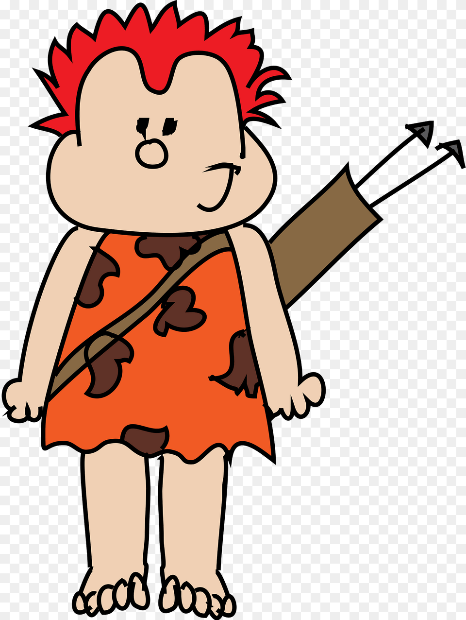 Caveman With Bow And Arrows Clipart, Baby, Person, Cartoon, Face Free Png