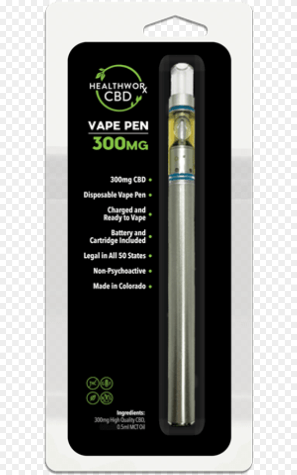 Cbd Disposable Vape Pen By Healthworxcbd, Bottle, Machine Free Transparent Png