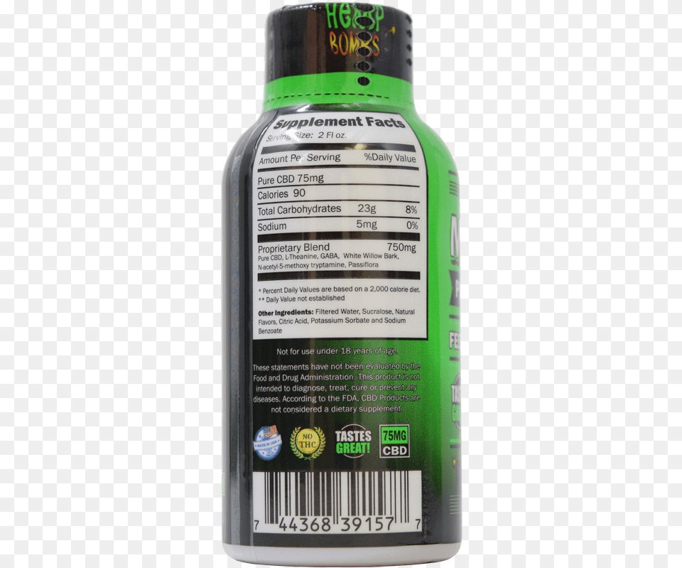 Cbd Max Chill Shot Cbd Energy Drink Ingredients, Bottle, Cosmetics, Perfume, Alcohol Free Png Download