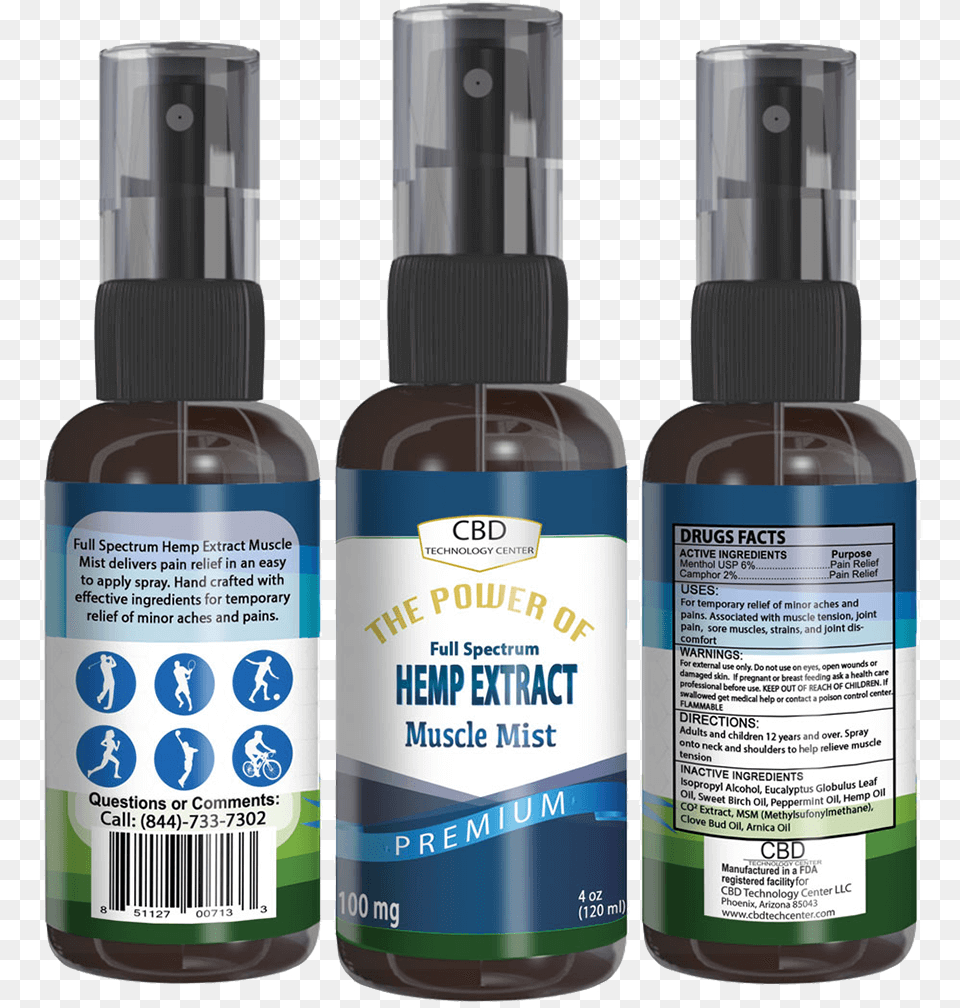 Cbd Muscle Mist Muscle, Bottle, Cosmetics, Perfume, Tin Free Png