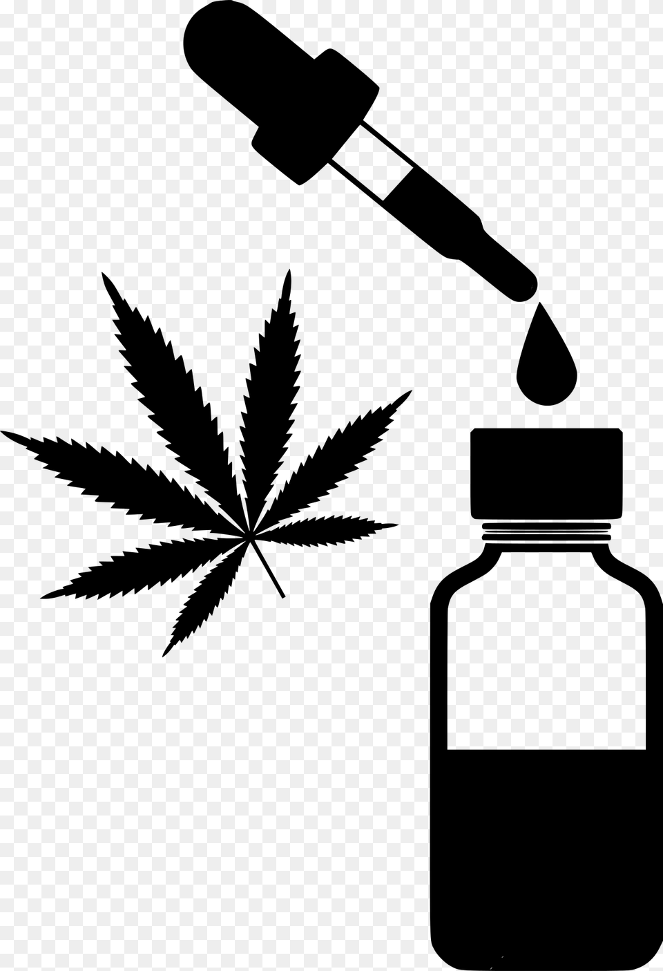 Cbd Oil Hemp Cannabis Medical Clean Concentrated Cbd Oil Drop Black, Gray Free Png Download