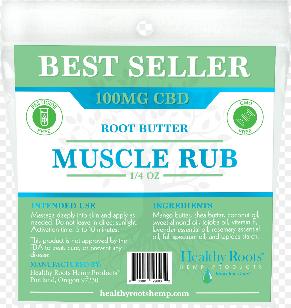 Cbd Root Butter Muscle Rub Travel Size 100mg Poster, Powder Png