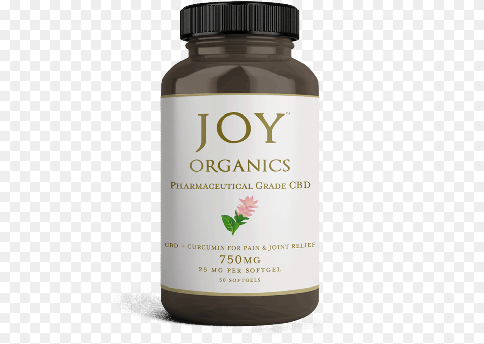 Cbd Softgels With Curcumin Joy Organics, Herbal, Herbs, Plant, Bottle Png