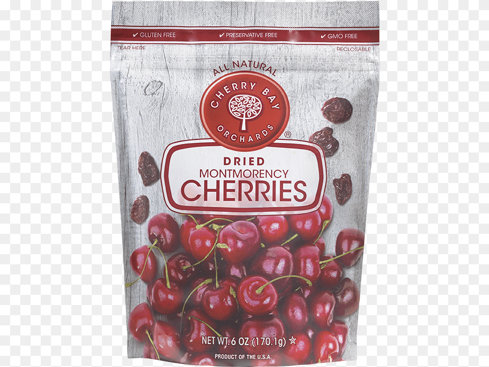 Cbo Montcherry 6oz Reto Cherry Bay Orchards Dried Cherry Berry Blend, Food, Fruit, Plant, Produce Png Image