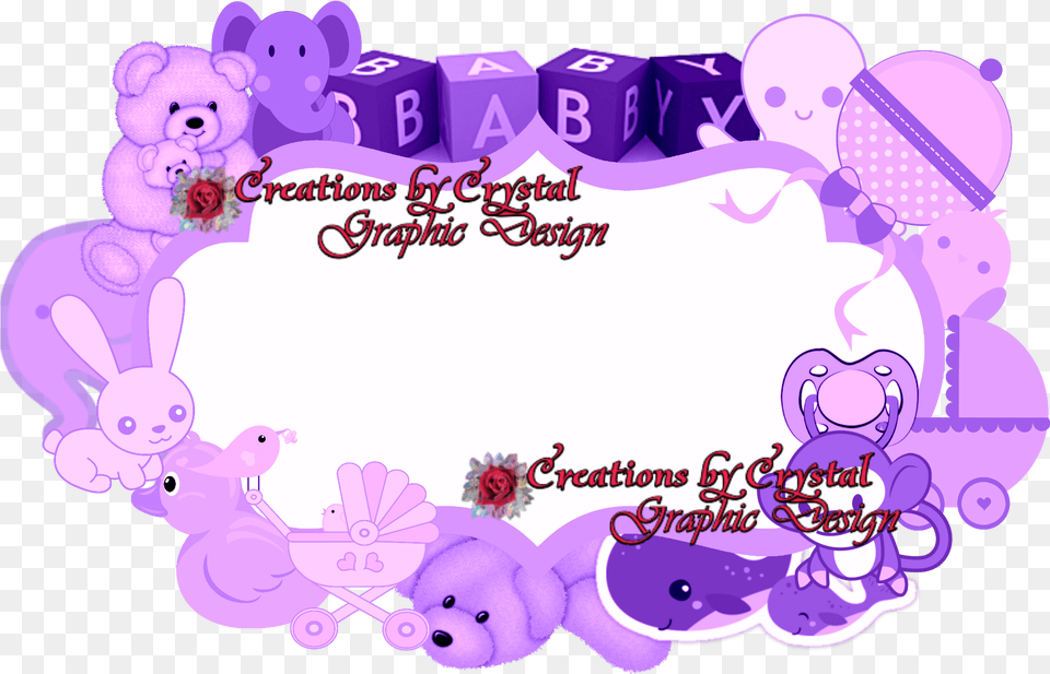 Cbycgraphicdesign Custom Borders Baby Birth Announcements Pink Baby Border Design, Envelope, Greeting Card, Mail, Purple Free Transparent Png