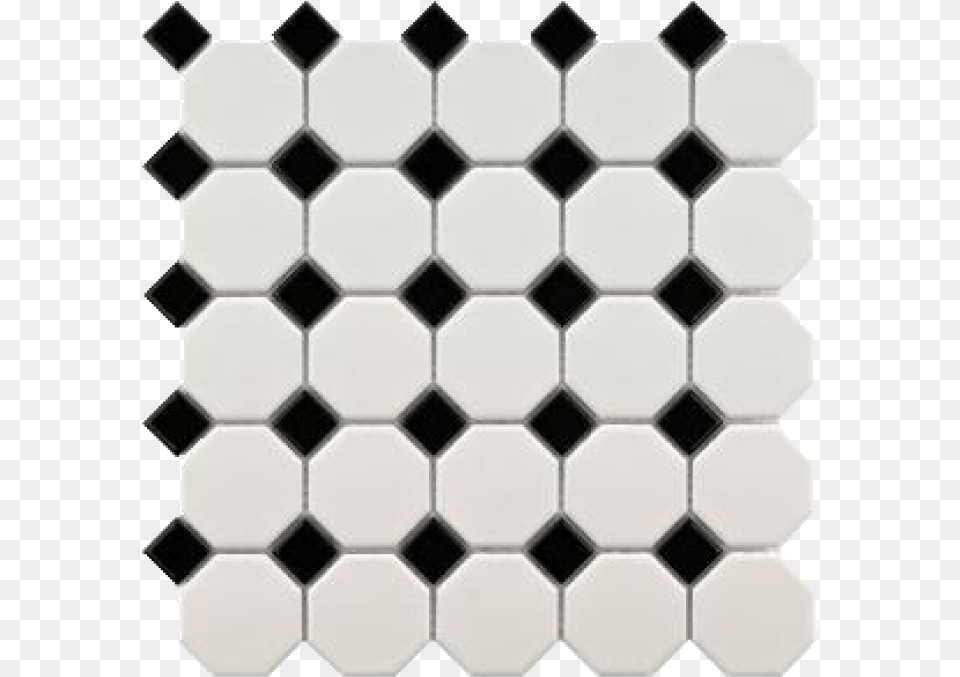Cc Mosaics Octagon Snow White Black Somertile 115 X 115 Inch Victorian Octagon Matte, Tile, Pattern, Ball, Football Free Transparent Png