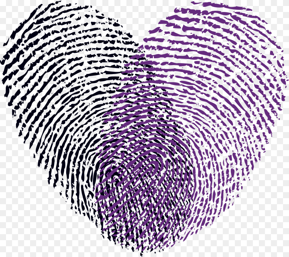 Ccb Fingerprint Logo Colored Fingerprint Heart Vector, Purple, Home Decor Free Png