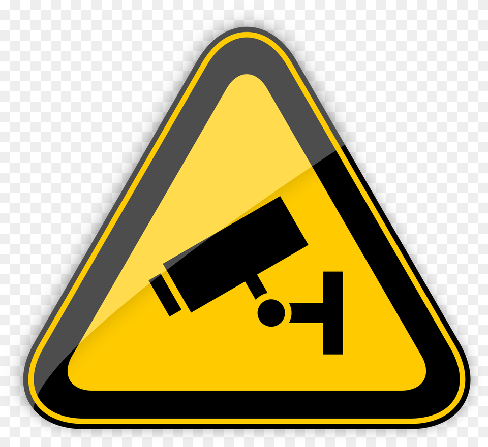 Cctv In Operation Warning Sign Clipart, Symbol, Road Sign Free Png