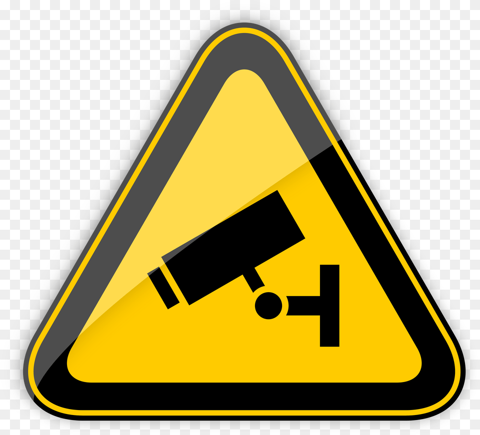 Cctv In Operation Warning Sign Clipart Bio Hazard Sign, Symbol, Road Sign Free Transparent Png
