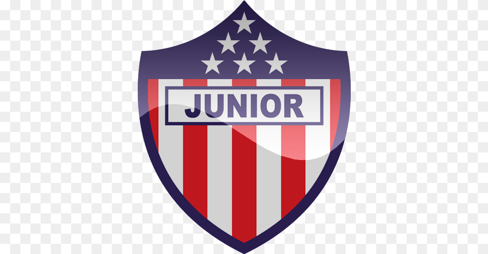 Cd Atlc3a9tico Junior Football Logo Junior Barranquilla Logo, Badge, Symbol, Armor, Shield Png Image
