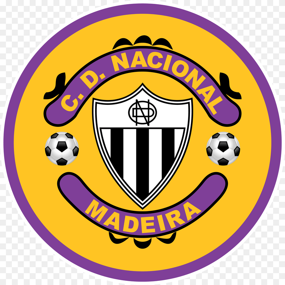 Cd Nacional Madeira Logo Nacional, Badge, Symbol, Ball, Football Free Transparent Png