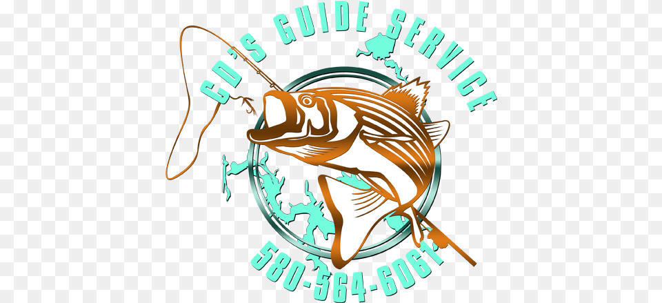 Cd S Guide Service Striper Fish Logo Clipart, Fishing, Leisure Activities, Outdoors, Water Png