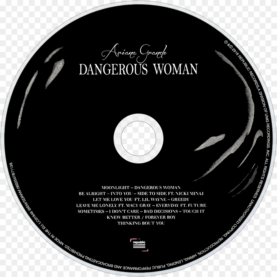 Cdart Artwork Dangerous Woman Ariana Grande Dvd, Disk Png Image