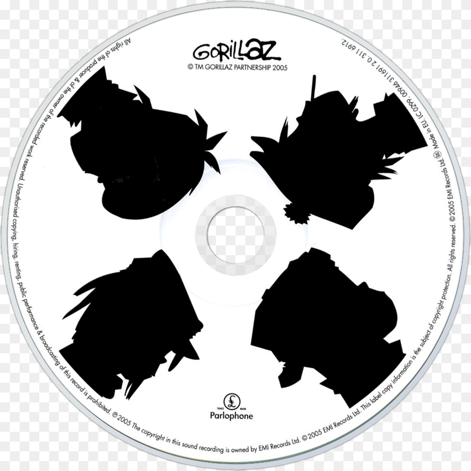 Cdart Artwork Gorillaz Demon Days Album Cd, Disk, Dvd, Animal, Bird Png Image