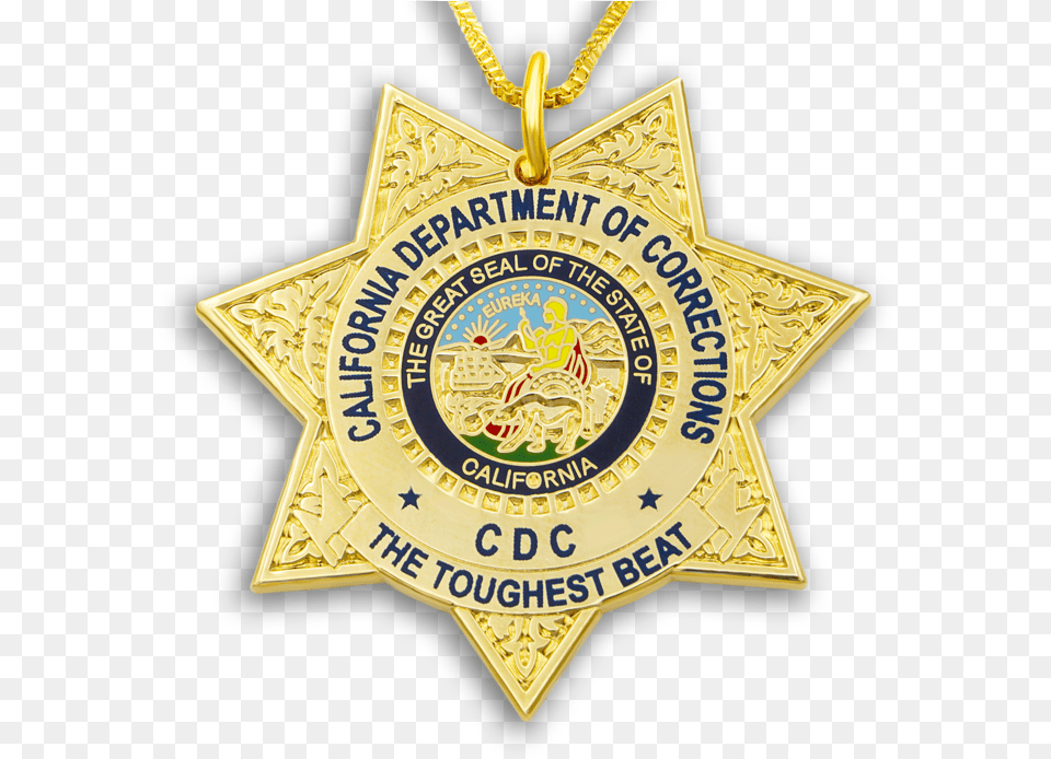 Cdc Necklace Amp Gold Chain California State Seal Toughest Emblem, Badge, Logo, Symbol, Accessories Png