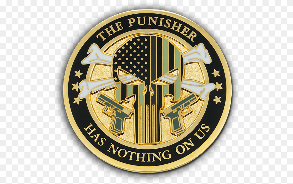 Cdc The Punisher Challenge Coin Fulton County Transit Authority, Emblem, Logo, Symbol, Badge Free Png