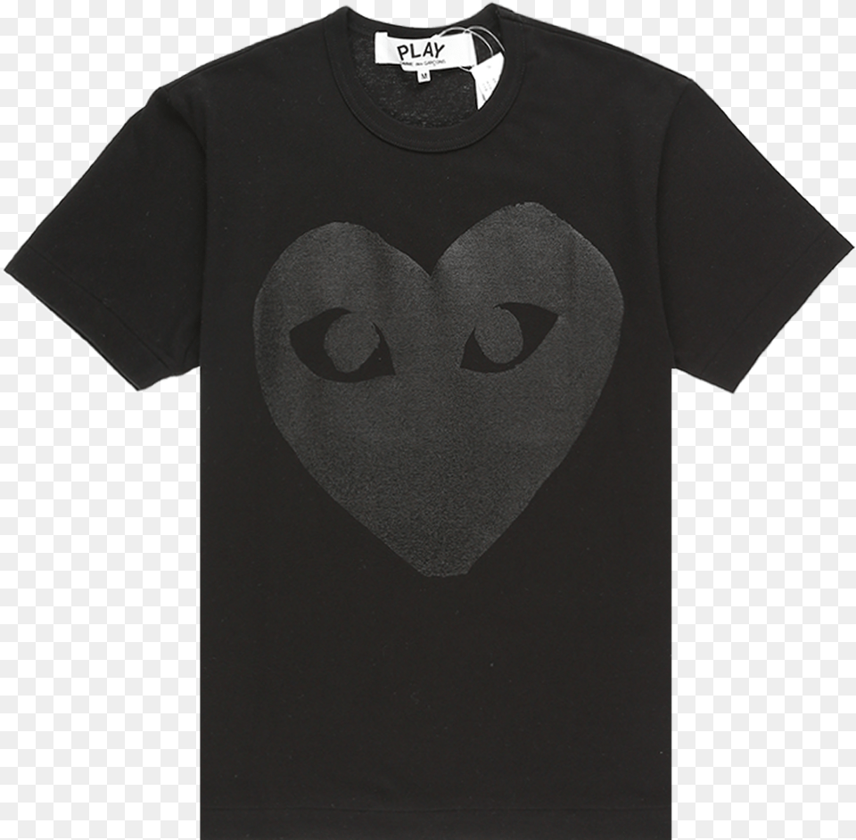 Cdg Play Black Big Heart, Clothing, T-shirt, Shirt Png Image