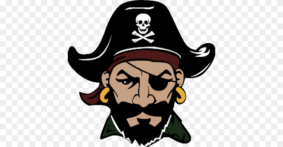 Cedar Creek High School Logo, Clothing, Hat, Person, Pirate Png Image