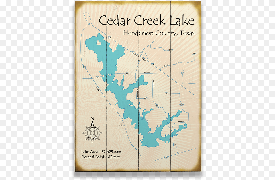 Cedar Creek Lake Map, Chart, Plot, Atlas, Diagram Free Png