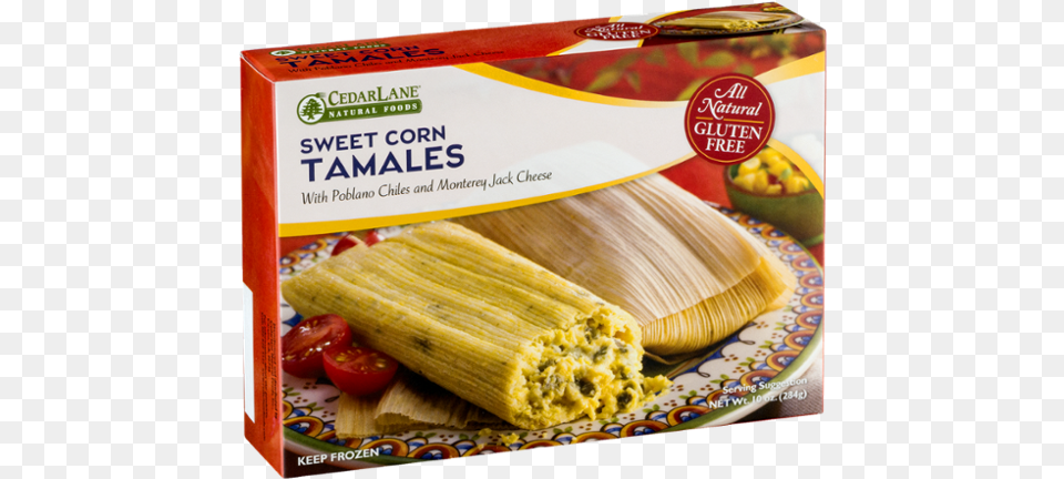 Cedarlane Gluten Sweet Corn Tamales 10 Oz Box, Food, Bread, Dining Table, Furniture Png Image