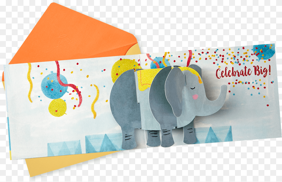 Celebrate Big Circus Pop Up Birthday Card Indian Elephant, Envelope, Mail, Animal, Mammal Free Transparent Png