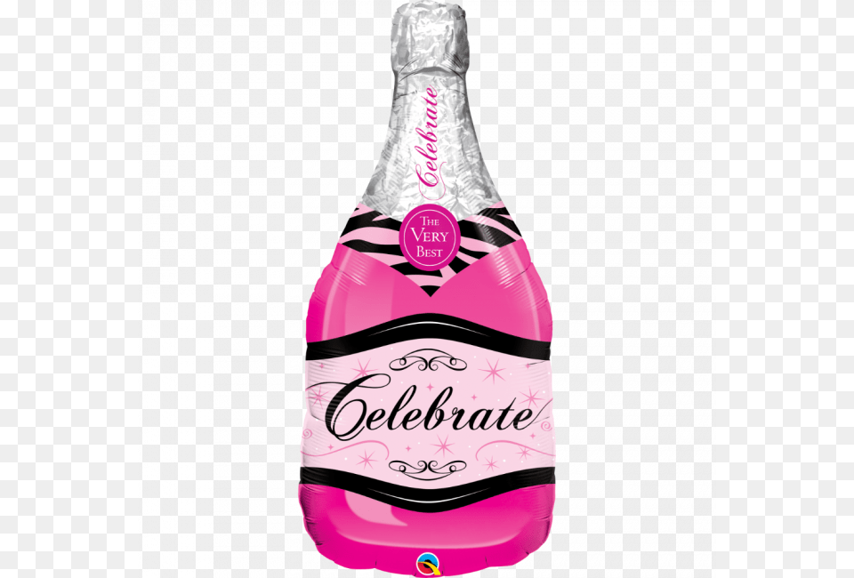 Celebrate Champagne Bottle Balloon Champagne Bottle Balloon, Beverage, Food, Ketchup, Soda Png