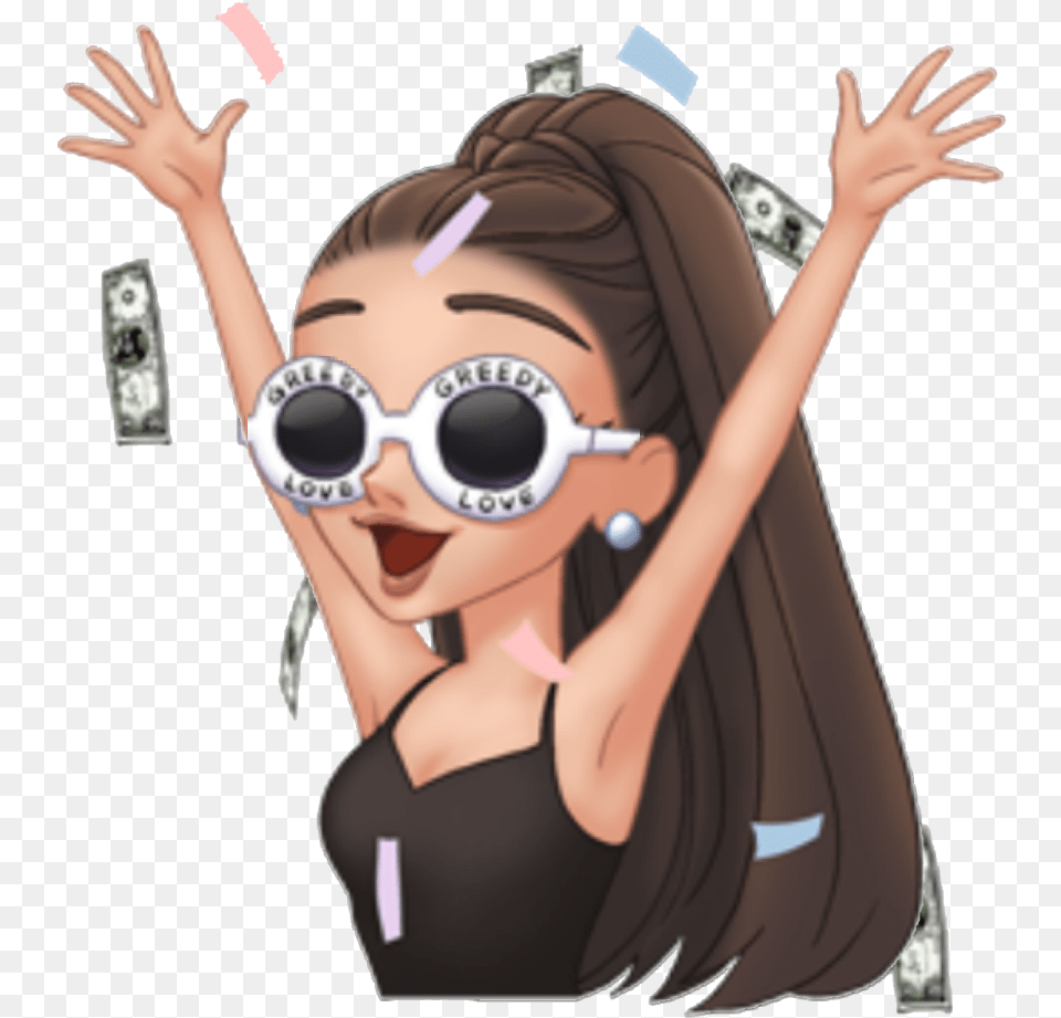 Celebrate Clout Cloutgoggles Arimoji Emoji Custom Myari Transparent Ariana Grande Emoji, Woman, Publication, Person, Female Png